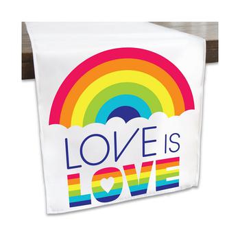 商品Love is Love - LGBTQIA+ Pride - Rainbow Party Dining Tabletop Decor - Cloth Table Runner - 13 x 70 inches图片