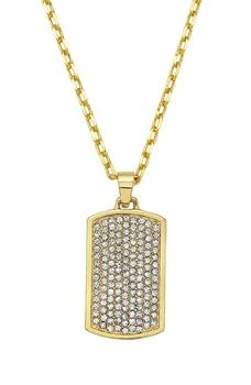 ADORNIA | Men's 14K Gold Plated Pavé Cubic Zirconia Dog Tag Pendant Necklace,商家Nordstrom Rack,价格¥187