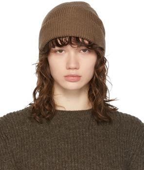 product Brown Wool Ribbed Beanie image