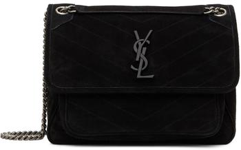 ysl包真假, Yves Saint Laurent | Black Suede Medium Niki Bag商品图片 