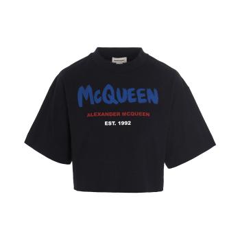 推荐ALEXANDER McQUEEN 女士黑色T恤 687014-QZAE0-0415商品