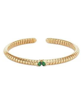 MARINA | 18K Yellow Gold Trisolina Emerald Pavé Coil Cuff Bracelet,商家Bloomingdale's,价格¥33366