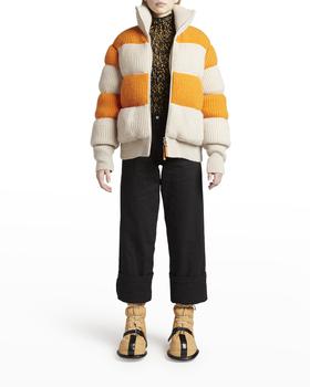 推荐Colorblock Cardigan-Style Puffer Jacket商品