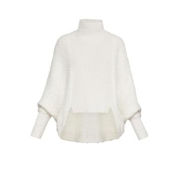 BCBG | High-Low Turtleneck Merino Blend Sweater商品图片,5.5折