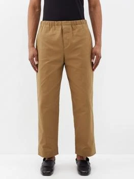 推荐Ed elasticated-waist cotton-drill trousers商品