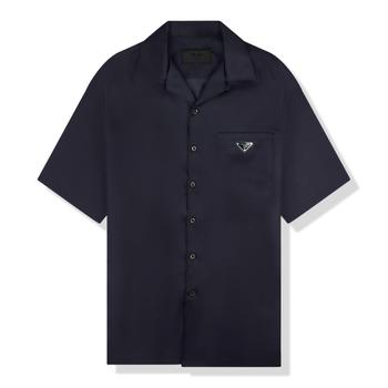 推荐Prada Recycled Nylon Short Sleeve Blue Shirt商品