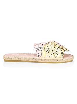 Manebi, MANEBÍ | Bow Bandana-Print Canvas Espadrille Slides商品图片 4.9折