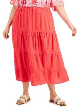 Calvin Klein | Plus Womens Midi Wear to Work A-Line Skirt商品图片,5.8折