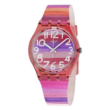 Swatch | Astilbe Pink Dial Pink Silicone Unisex Watch GP140商品图片,7.5折