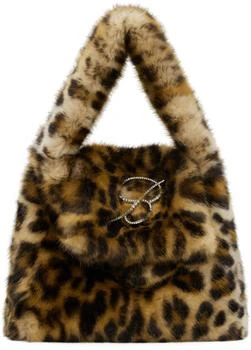 BLUMARINE | Beige Animalier Rhinestone 'B' Monogram Pin Bag,商家Ssense US,价格¥3939