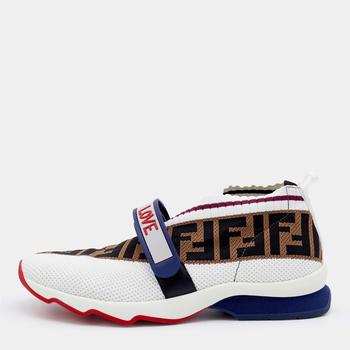 Fendi | Fendi Multicolor Knit Fabric Rockoko Sneakers Size 39商品图片,