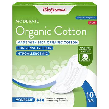 商品Organic Cotton Moderate Pads with Wings,商家Walgreens,价格¥44图片