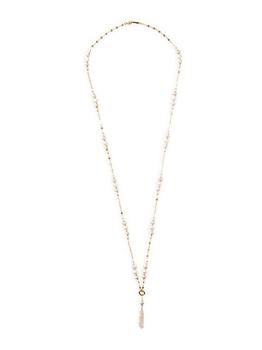 Chan Luu, Chan Luu | Chan Luu 18K-Gold-Plated, Moonstone & Pearl Pendant Necklace商品图片 