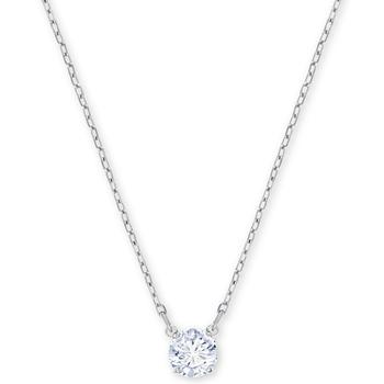 product Silver-Tone Crystal Pendant Necklace, 14-4/5" + 4" extender image