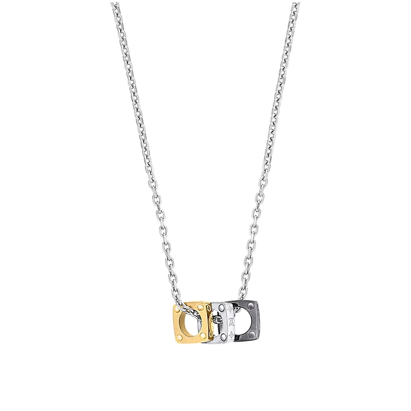 推荐Louis Vuitton/路易威登 23年新款 男士金色/银色金属方形圆环项链M00675商品