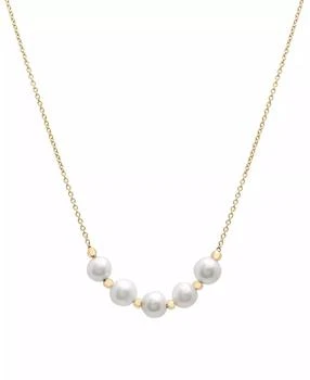 Macy's | Cultured Freshwater (5mm) & Gold Bead 18" Collar Necklace in 14k Gold,商家Macy's,价格¥6356