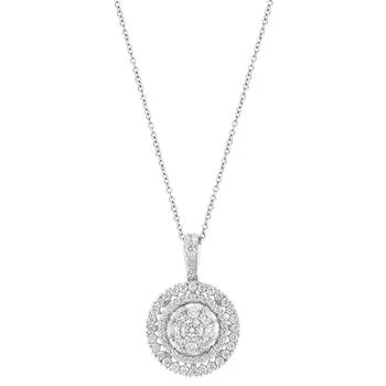 Effy | EFFY® Diamond Circle Cluster 18" Pendant Necklace (1-1/4 ct. t.w.) in 14k White Gold,商家Macy's,价格¥69151