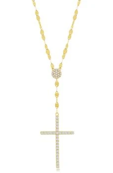 SIMONA | 14K Gold Plated CZ Cross Pendant Necklace,商家Nordstrom Rack,价格¥338