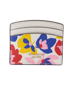 Kate Spade | Spencer Summer Flower Embossed Saffiano Leather Card Holder商品图片,3折, 独家减免邮费