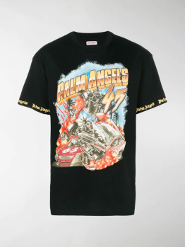 Palm Angels |  男士黑色棉质短袖T恤 PMAA001-F1848-9056-1088商品图片,独家减免邮费