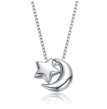 GigiGirl | White Gold Plated Star and Crescent Moon Pendant Necklace for Kids,商家Premium Outlets,价格¥668