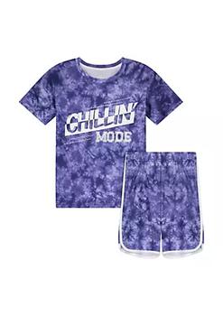 推荐Sleep On It Boys Glow In The Dark Chillin' Mode 2-Piece Pajama Sleep Shorts Set商品
