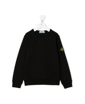 Stone Island Junior | Kids Black Sweatshirt With Logo Badge商品图片,