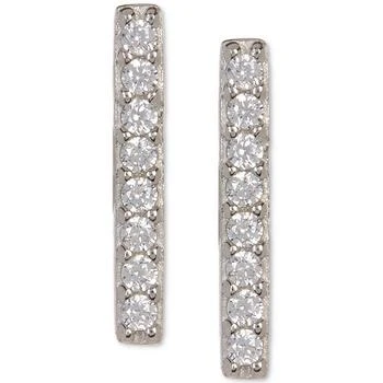 ADORNIA | Silver-Tone Crystal Bar Stud Earrings 独家减免邮费