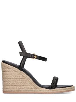 商品Gianvito Rossi | 90mm Cruz Leather Espadrille Wedges,商家LUISAVIAROMA,价格¥6011图片