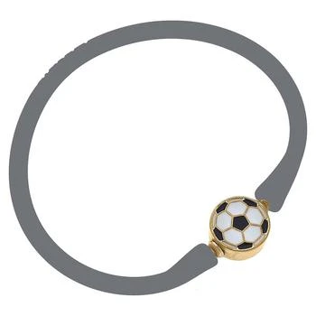 Canvas Style | Enamel Soccer Ball Silicone Bali Bracelet In Grey,商家Verishop,价格¥212