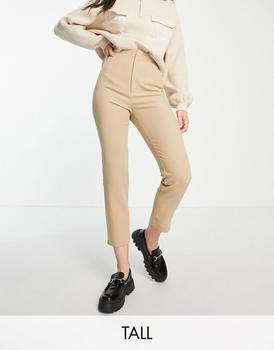 product Stradivarius Tall slim tailored trousers in beige image