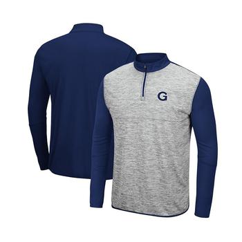 推荐Men's Heathered Gray, Navy Georgetown Hoyas Prospect Quarter-Zip Jacket商品