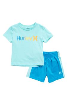 Hurley | Kids' Gradient Logo Tee And Mesh Short Set商品图片,3折