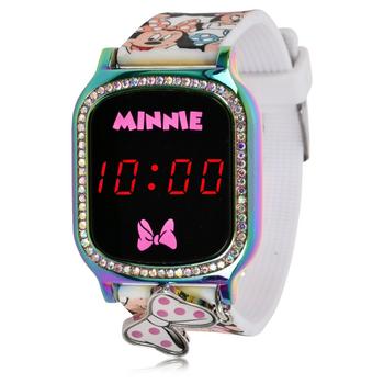 Accutime | Minnie Mouse Kid's Touch Screen White Silicone Strap LED Watch, with Hanging Charm 36mm x 33 mm商品图片,7折