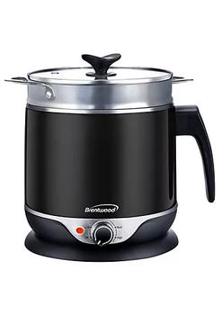 商品Brentwood Stainless Steel 1.9 Quart Cordless Electric Hot Pot Cooker and Food Steamer in Black图片