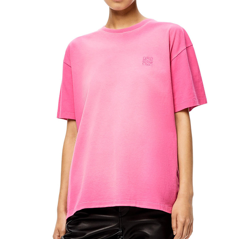 Loewe | 【预售3-7天】LOEWE/罗意威 22年春夏新款 女士荧光粉色纯棉褪色阴影效果短袖T恤S359Y22X13-7550商品图片,7.9折×额外9.5折, 包邮包税, 额外九五折