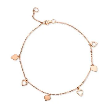 Giani Bernini | Heart Charm Ankle Bracelet in 18k Rose Gold-Plated Sterling Silver, Created for Macy's,商家Macy's,价格¥158