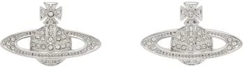 Vivienne Westwood | Silver Mini Bas Relief Earrings,商家Ssense US,价格¥1230