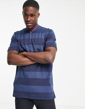 推荐adidas Golf 3 block stripe polo shirt in navy商品