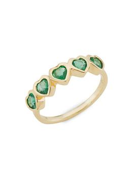 商品14K Yellow Gold & Emerald Heart Ring图片