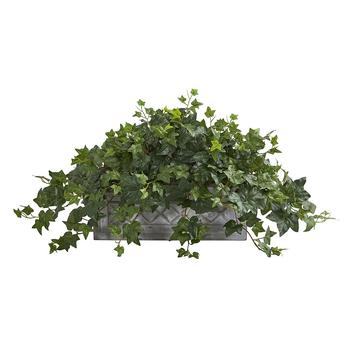 商品NEARLY NATURAL | Puff Ivy Artificial Plant in Stone Planter,商家Macy's,价格¥796图片