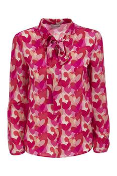 RED Valentino | RED VALENTINO Silk shirt with heart print商品图片,4.4折