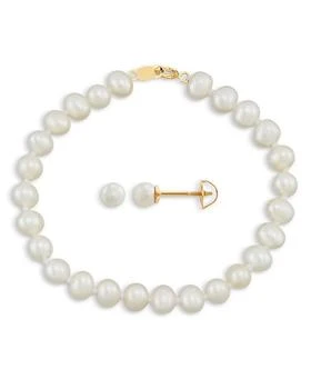 Bloomingdale's | Children's Freshwater Pearl Strand Bracelet and Stud Earrings Set in 14K Yellow Gold,商家Bloomingdale's,价格¥637