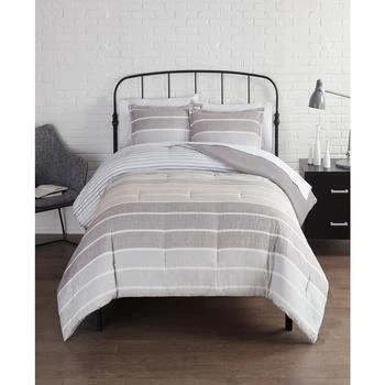 推荐Simply Clean Conrad Variegated Stripe Microbial-Resistant 3-Piece Comforter Set商品