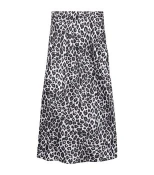 推荐Silk Leopard Print Midi Skirt商品