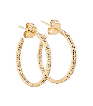 推荐14kt gold hoop earrings with diamonds商品