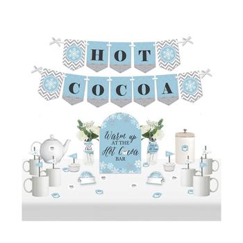 商品Winter Wonderland Party & Wedding Hot Cocoa Signs Drink Bar Decorations Kit 50Pc图片