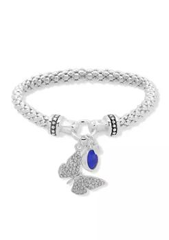 商品Butterfly Stretch Silver Crystal Bracelet图片