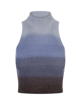 GCDS | GCDS Mock Neck Sleeveless Ribbed-Knit Cropped Top 8.6折