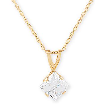 商品Macy's | Cubic Cubic Zirconia 18" Pendant Necklace in 14k Gold,商家Macy's,价格¥989图片